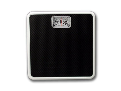 Taylor Analog Scales for Body Weight, Rotating Dial, 300 LB Capacity, Black Textured Mat with Durable Metal Platform, Easy to Clean, 10.0 x 10.0 Inches, Black