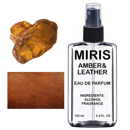 MIRIS Amber & Leather Unisex For Women and Men Eau de Parfum | 3.4 Fl Oz / 100 ml