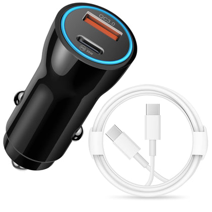 iPhone 15 Car Charger Fast Charging - 25W USB C Car Charger Adapter Cigarette Lighter with [MFi Certified] 6Ft Type C Cable for iPhone 15/15 Pro/15 Pro Max, Samsung Galaxy?Black?