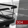 Sakugi Dish Drying Rack - Dish Rack for Kitchen Counter with a Cutlery Holder, Durable Stainless Steel, Dish Rack for Various Tableware, Easy Installation, Compact, Black