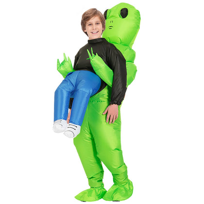 ZIZWO Inflatable Alien Costume Kids/Teens, Alien Blow Up Costume Funny Alien Halloween Inflatable Costumes for Kids Boys (Alien-Teens)