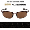 JULI Eyewear Nylon Polarized Sunglasses for Men Women Driving Fishing Baseball Driving (Nylon Polarized Brown/Brown)