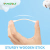 YANGRUI Cotton Swab, 510 Count Wooden Stick BPA Free Naturally Pure Double Round Ear Swabs Eco-friendly Cotton Buds (Pack of 1)