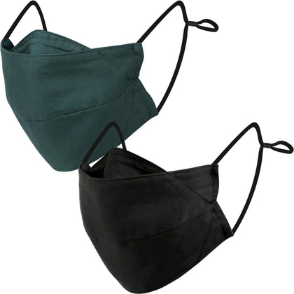 BASE CAMP Reusable Cloth Dust Face Masks 100% Cotton Washable Adjustable Breathable Fabric Mask with Filter Pocket