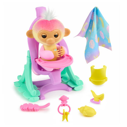 Fingerlings 2023 Interactive Baby Monkey Nursery Playset - Jas with 2-in-1 Cradle and High Chair, and 6 Accessories (Ages 5+)