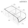 mDesign Plastic Food Storage Bin Organizer with 3 Compartments for Kitchen Cabinet, Pantry, Shelf, Drawer, Fridge, Freezer Organization - Holds Snack Bars - Ligne Collection - 2 Pack - Clear