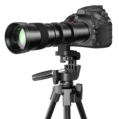 Lightdow 420-800mm f/8.3 Manual Zoom Telephoto Lens + T-Mount for Nikon D5500 D3300 D3200 D5300 D3400 D7200 D750 D3500 D7500 D500 D600 D700 D800 D810 D850 D3100 D5100 D5200 D7000 D7100 Camera Lenses