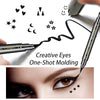 SUMEITANG 6 Pcs Double-headed Eyeliner Stamps Set Black Liquid Eye Liner Pen With Star,Moon,Heart,Flower,Smiley,Triangle Stamp Stencils Shapes for Women Makeup Kit Long-Lasting Waterproof Smudgeproof