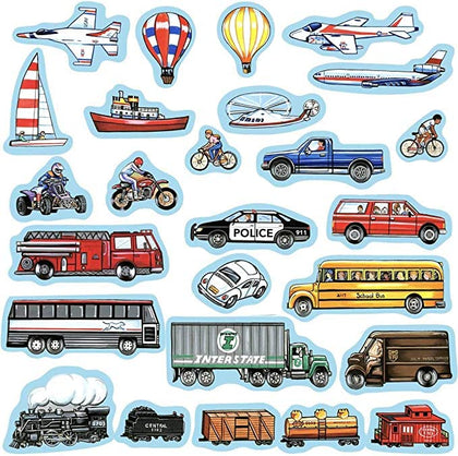 Story Time Felts Mini Cars Trucks Train Planes PRECUT Felt/Flannel Board Figures 26 Pcs Transportation car Truck (Mini)