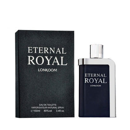 Lonkoom Eternal Royal - Fragrance for Men - Amber and Woody Scent - Perfume Notes of Litchi, Bergamot, Raspberry, Cardamom, Musk, Sandalwood - Long Wearing Aromatic Projection - 3.4 oz EDT Spray
