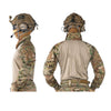 IDOGEAR Men G3 Combat Shirt with Elbow Pads Rapid Assault Long Sleeve Shirt Tactical Military Airsoft Clothing (Multi-camo, Large)