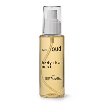 Liliya's Aroma Wood Oud Body Spray for Women and Men, Gourmand Fragrance Parfum 4 Fl Oz (Oud)