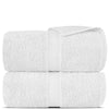 Towel Bazaar Premium Turkish Cotton Super Soft and Absorbent Towels (2-Piece Bath Sheet Towel, White)
