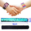 VGOODALL 12 PCS Glitter Slap Bracelet for Kids Sequin Mermaid Bracelet Wristband for Birthday Party Favors Supplies