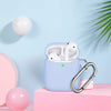 R-fun AirPods Case Cover, Soft Silicone Protective Cover with Keychain for Women Men Compatible with Apple AirPods 2nd 1st Generation Charging Case, Front LED Visible-Sky Blue