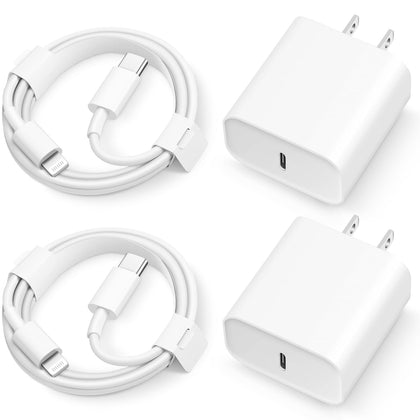 iPhone 14 13 12 11 Super Fast Charger [2Pack] cargador 20W Rapid USB C Wall Charger Block with 6FT Fast Charging Cable Compatible with iPhone 14 Pro Max/Pro/Plus/Mini/iPad
