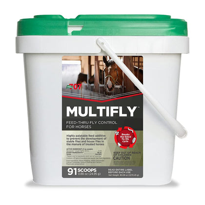 Formula 707 MultiFly Feed-Thru Fly Control Pellets for Horses - Palatable & Safe Fly Population Reduction (5 lb Bucket - 91 Servings)
