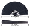 STHUAHE Large Folding Fans Rave Hand Fans Festival Fans for Women Men, Chinese Japanes Hand Held Folding Fan for Music Festival, EDM, Performance, Gifts, Party, Decoration (Black)
