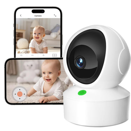 OJR 2K HD Video Baby Monitor with Camera and Audio, 2.4G & 5G WiFi Baby Monitor for Smartphone, One-Touch Calls, Night Vision, Motion Detection/Tracking, 2-Way Audio