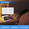 JALL Digital Alarm Clock with FM Radio for Bedroom, 8 Colors Night Light with 2 Charging Port, Sleep Sound Machines with Timer, Dual Alarm, Loud Alarm and Easy to Use for Seniors and Kids as Gift