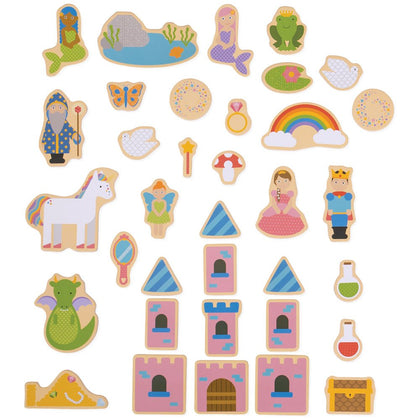 Bigjigs Toys Wooden Fantasy Magnets - 35 Pieces