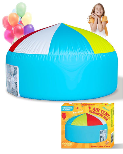 Skywin Air Tent Playhouse for Kids (Multi) - 77x50 Inches Inflatable Kids Tent Sets Up and Stores Away in Seconds (Fan NOT Included)