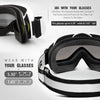 OutdoorMaster OTG Ski Goggles - Over Glasses Ski/Snowboard Goggles for Men, Women & Youth - 100% UV Protection (Stripe Frame + VLT 11.7% Grey Lens)