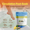 Circulation Foot Soak (2 Lbs) Epsom Salt with Natural Ginger, Cypress, Eucalyptus, and Lavender Essential Oils Plus Vitamin C in BPA Free Pouch with Easy Press-Lock Seal