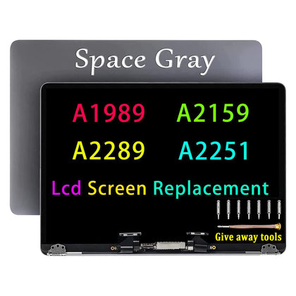 GBOLE Screen Replacement Compatible with MacBook Pro A1989 A2159 A2289 A2251 Retina LCD Screen Display Assembly EMC 3358 3214 3301 3348 (Space Grey)