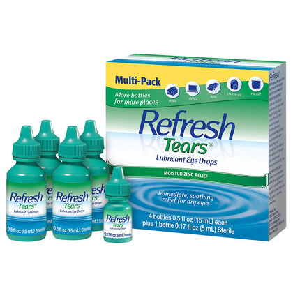Refresh Tears Lubricant eye drops 4x15 ml, 1x5 ml