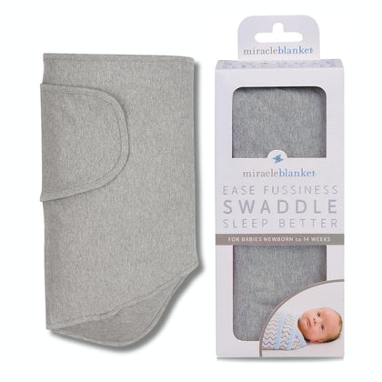 Miracle Blanket Swaddle Wrap - Newborn Essential Baby Blanket - Soft Sleep Sack Ideal for Newborns and Infants (Solid Heather Gray)