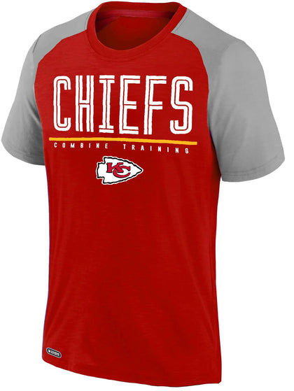 Outerstuff NFL Kids Youth 8-20 Unleashed Color Block Team Color Performance Primary Logo Short Sleeve T-Shirt (Kansas City Chiefs, 18-20)