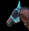 Majestic Ally Horse Fly Mask with Ears, Comfort Durable Fine Mesh, Soft Fleece Touch on Skin, Protect Eyes and Ears (Turquoise)