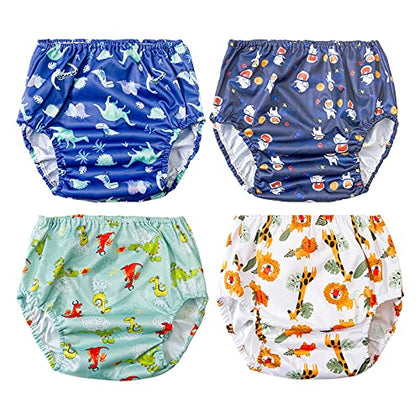 BISENKID Rubber Swim Diaper Cover for Plastic Pants Good Elastic Plastic Diaper Covers for Plastic Underwear for Toddlers & Potty Training Pants Boy 1t