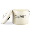 Compost Bin, 1.3 Gal Kitchen Compost Bin Countertop with Lid - Small Indoor Compost Bucket with 7 Bonus Charcoal Filters, Cream Compost Container Kitchen Pail, Recycling Caddy