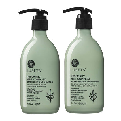 Luseta Rosemary Mint Strengthening Shampoo and Conditioner Provide Nourishment & Smoothness for Thin Hair,Reduce Frizz and Add Shine for All Hair Types 16.9oz×2