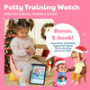 Potty Training Watch for Kids V2 - A Water Resistant Potty Reminder Device for Boys and Girls to Train Your Toddler with Fun/Musical & Vibration Interval Reminders with Potty Training eBook (Pink)