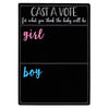 Gender Reveal Decorations for Baby Shower Games with 144 Girl or Boy Voting Stickers and Cast Your Vote Sign with Stand (Chalkboard Design, 12 x 17 in)