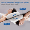 Memory Foam Pillow for Bed Sleeping Ergonomic Contour Design for Side & Back & Stomach Sleepers, Cervical Shape Pillow Gently Cradles Head & Provides Neck Support & Shoulder Pain Relief | White