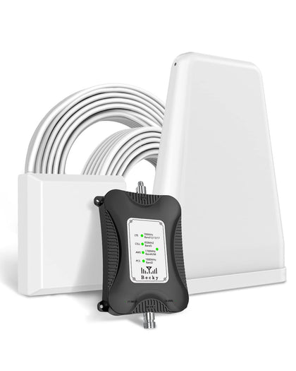 Becky Cell Signal Booster for All Carriers - Verizon, AT&T, T-Mobile & More | Up to 5,500 Sq Ft | Boost 4G LTE & 5G Signal on Band 2/4/5/12/13/17/25/66 | FCC Approved Cell Phone Signal Booster