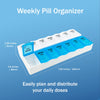 EZY DOSE Weekly (7-Day) Pill Organizer and Planner, Countoured Bottom for Easy Pill Removal, Large, Blue/Purple Am/Pm,1 Count (Pack of 1)