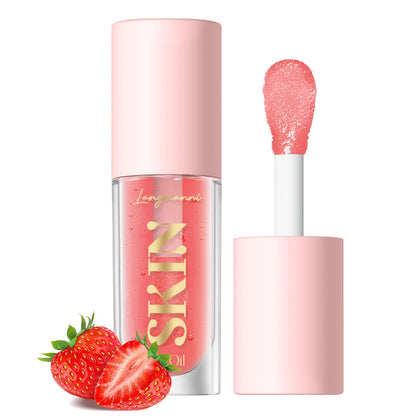 LANGMANNI Moisturizing Lip Oil,No-Sticky Lip Gloss Lip Balm Lip Care,Fruit Flavoured Lip Oil For Dry Lip's Moisturizing Hydrating And Nourishing ((Strawberry))