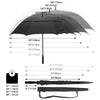 G4Free 62 Inch Automatic Open Golf Umbrella Extra Large Oversize Double Canopy Vented Windproof Waterproof Stick Umbrellas (Black)