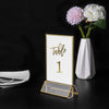 HIIMIEI Acrylic Gold Sign Holder, 5x7 Gold Acrylic Picture Frames Clear Double Sided Menu Holder for Wedding Table Number 6 Pack