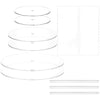 Coloch 11 Pieces Acrylic Cake Discs Set, Clear Cake Decorating Supplies with 6 Acrylic Discs, 2 Icing Scraper and 3 Center Dowel for 3 Tier Cake Making, Serving Bake Goods, 6.25/8.25/10.25 Inch