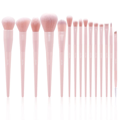 Makeup Brushes, Dpolla 15Pcs Complete Synthetic Makeup Brush Set with Professional Foundation Brushes Powder Concealers Eye shadows Blush Makeup Brush for Perfect Makeup (Pink)