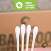 Bamboo Cotton Swabs 500 Count | Biodegradable & Organic Wooden Cotton Buds | Double Tipped Ear Sticks | 100% Eco-Friendly & Natural | Perfect for Ear Wax Removal, Arts & Crafts, Removing Dust & Dirt