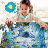 MINIWHALE Kids Puzzle for Kids Ages 4-8 Ocean Floor Puzzle/Underwater Shark Pattern Design Puzzle/Raising Children Recognition Promotes Hand Eye Coordinatio (Glow in The Dark,46Pcs,24x18in)