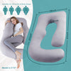 Sasttie Pregnancy Pillows for Sleeping, Maternity Pillow for Pregnant Women, U Shaped Body Pillow Pregnancy Must Haves, 59'' Full Pregnant Pillow with Removable Cover, Light Grey
