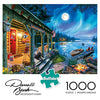 Buffalo Games - Darrell Bush - Moonlight Lodge - 1000 Piece Jigsaw Puzzle , Blue
